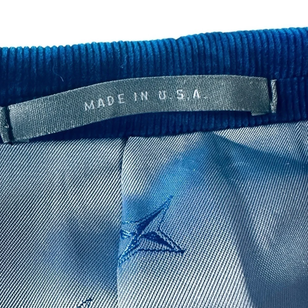 Hickey Freeman Blue Micro Corduroy Blazer Sport Coat USA Men’s L Classic Fit